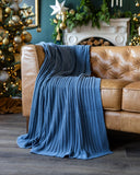 Load image into Gallery viewer, Brooklyn Organic Cotton Knit Throw Blanket - YaYa &amp; Co.